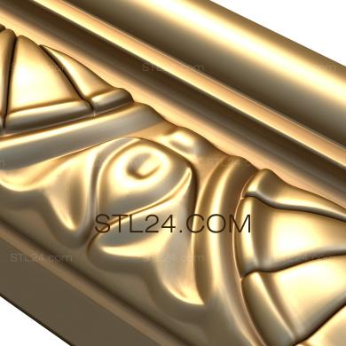 Багеты (Багет с веерообразным орнаментом, BG_0383) 3D модель для ЧПУ станка